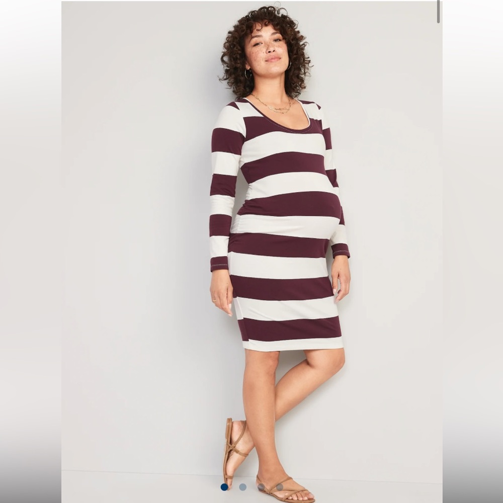 NWT Old Navy Maternity Long-Sleeve Jersey-Knit Bodycon Dress - Picture 1 of 7
